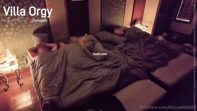 推特网红换妻界顶流大神【爱玩夫妻】【别墅群欢】 第六集 · 黑夜中的欲望，睡梦中无法克制，他们轮流、交替 福利姬 av